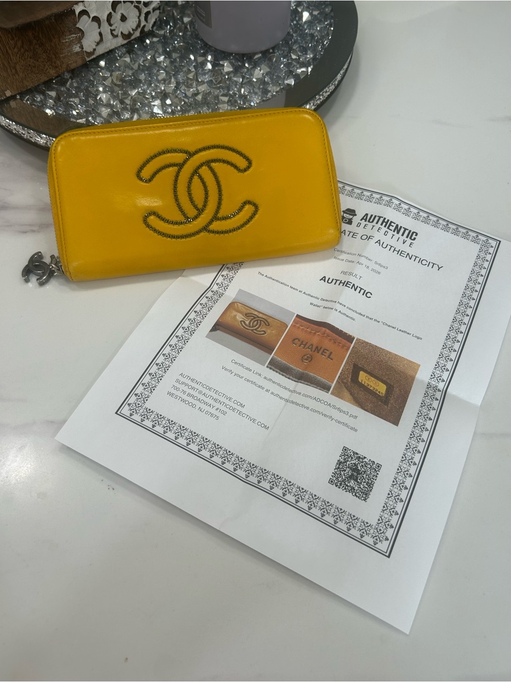 Authentic Chanel vintage leather Zip Wallet -